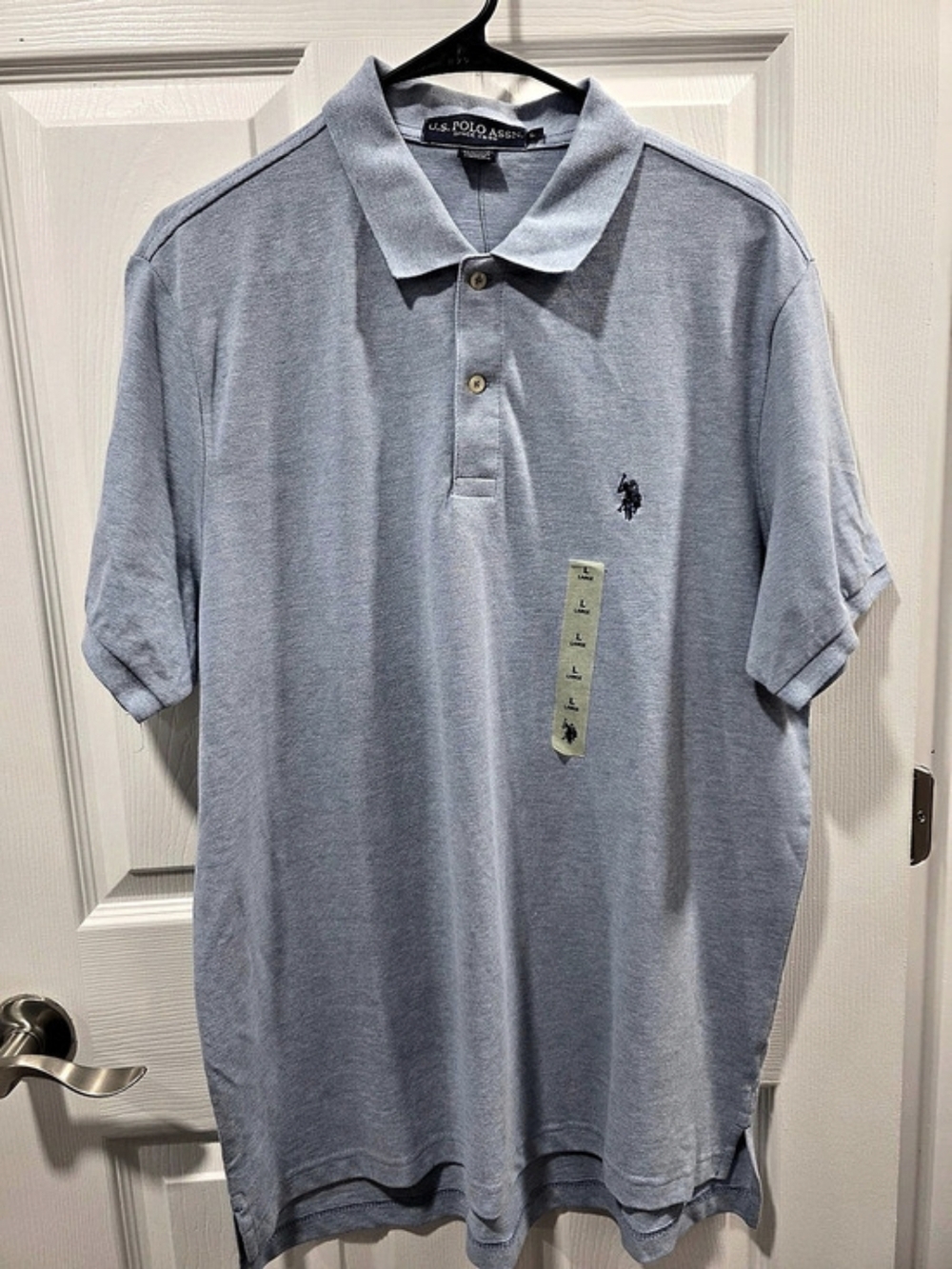 U.S. Polo Assn. Pique Small Logo Polo Shirt. Men's Polo Shirt in Blue Size Large